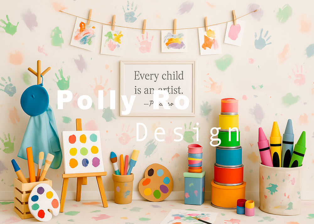 Avezano Kids Art Studio Photography Backdrop Designed By Polly Ro Design