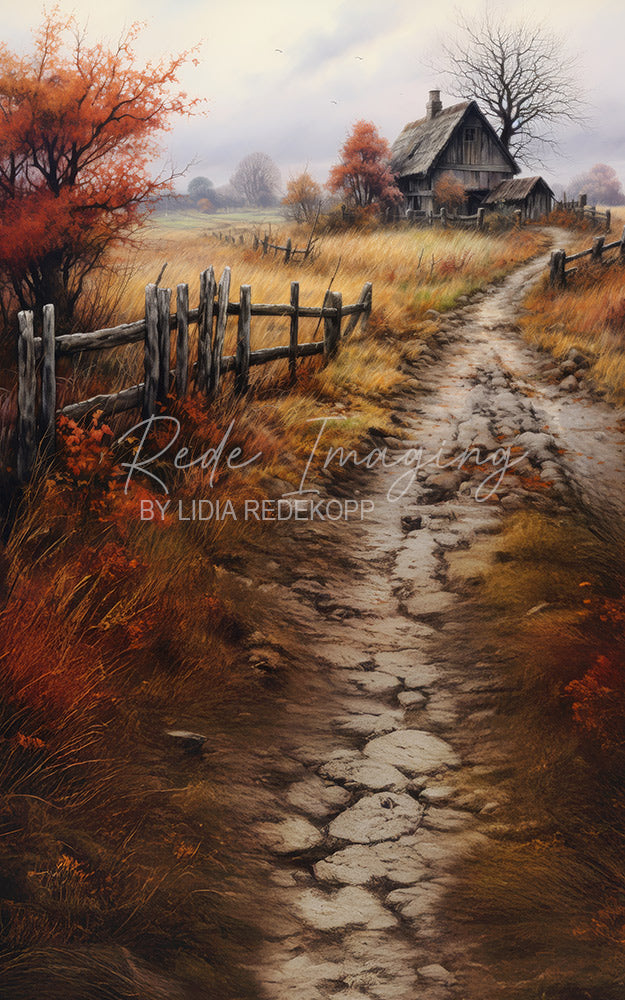Avezano Autumn Countryside Path Photography Backdrop Designed By Lidia Redekopp