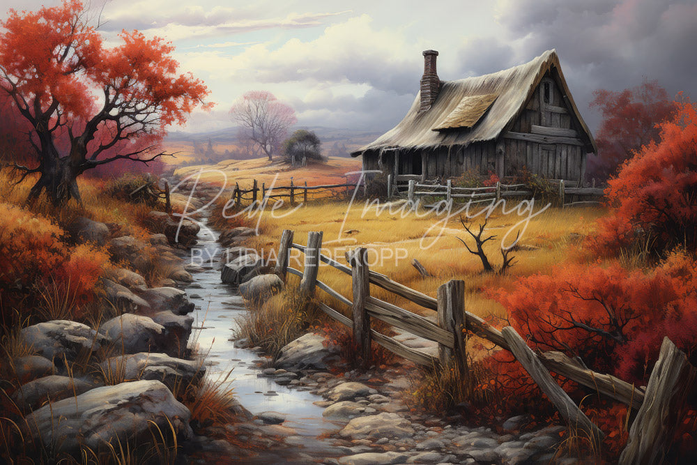 Avezano Autumn Stream Cabin Backdrop Designed By Lidia Redekopp