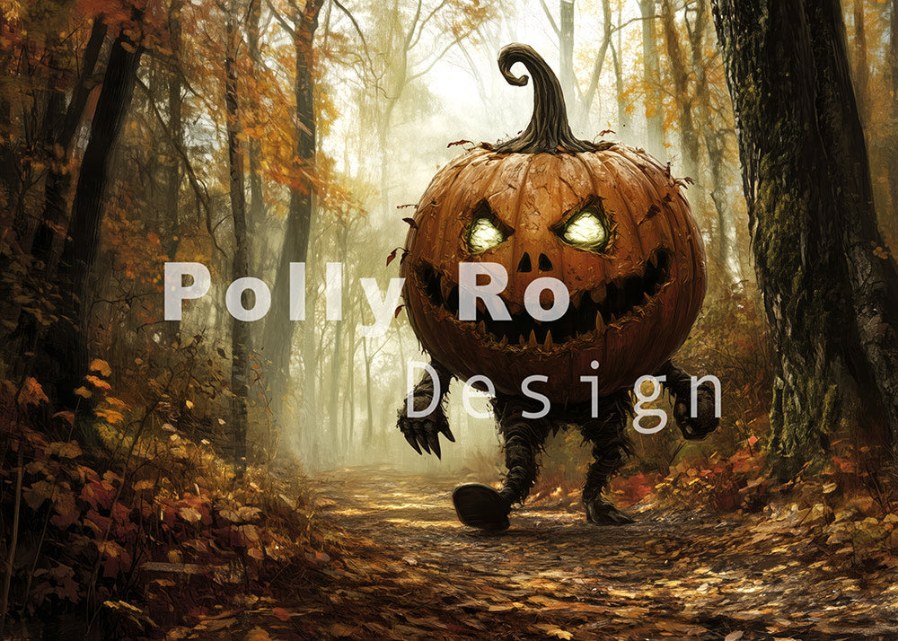Avezano Spooky Pumpkin Creature Forest Backdrop Designed By Polly Ro Design