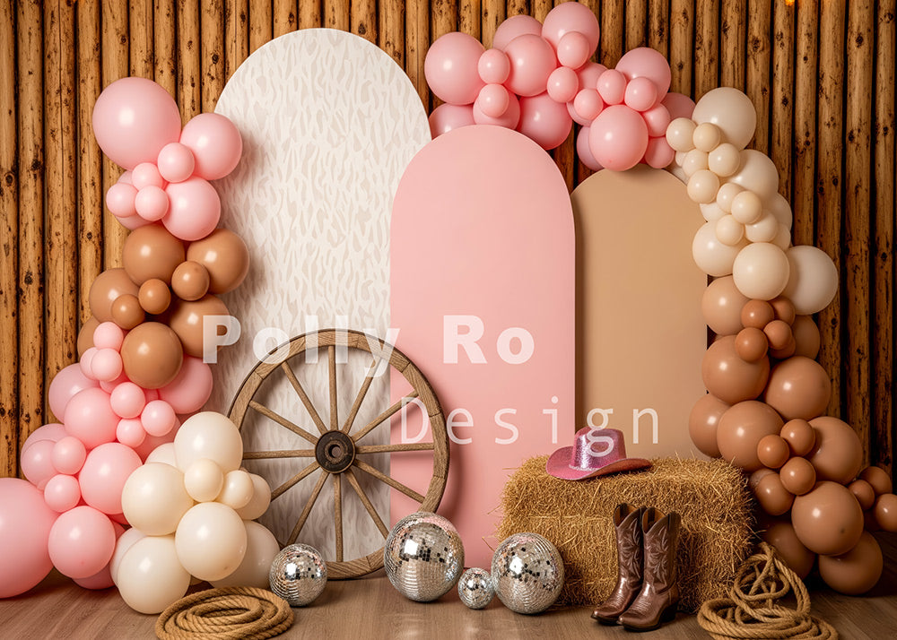Avezano Pink Cowgirl Western Backdrop Designed By Polly Ro Design