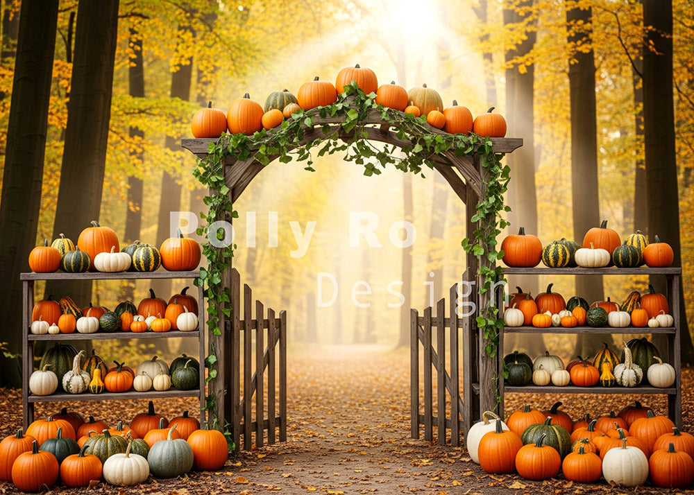 Avezano Autumn Pumpkin Harvest Arch Backdrop Designed By Polly Ro Design