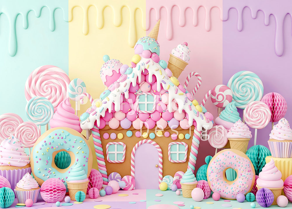 Avezano Gingerbread House Candy Backdrop Designed By Polly Ro Design