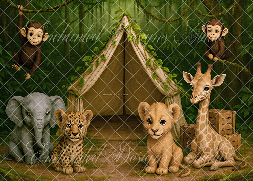 Avezano Jungle Animal Camping Backdrop Designed By Enchanted Design Studio