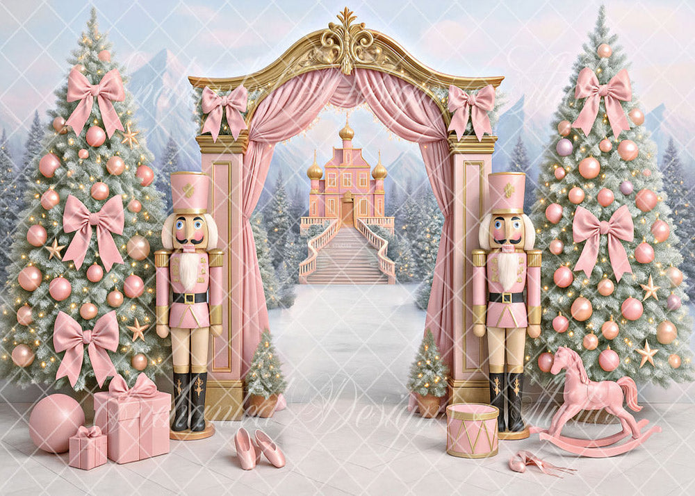 Avezano Pink Nutcracker Castle Backdrop Designed By Enchanted Design Studio