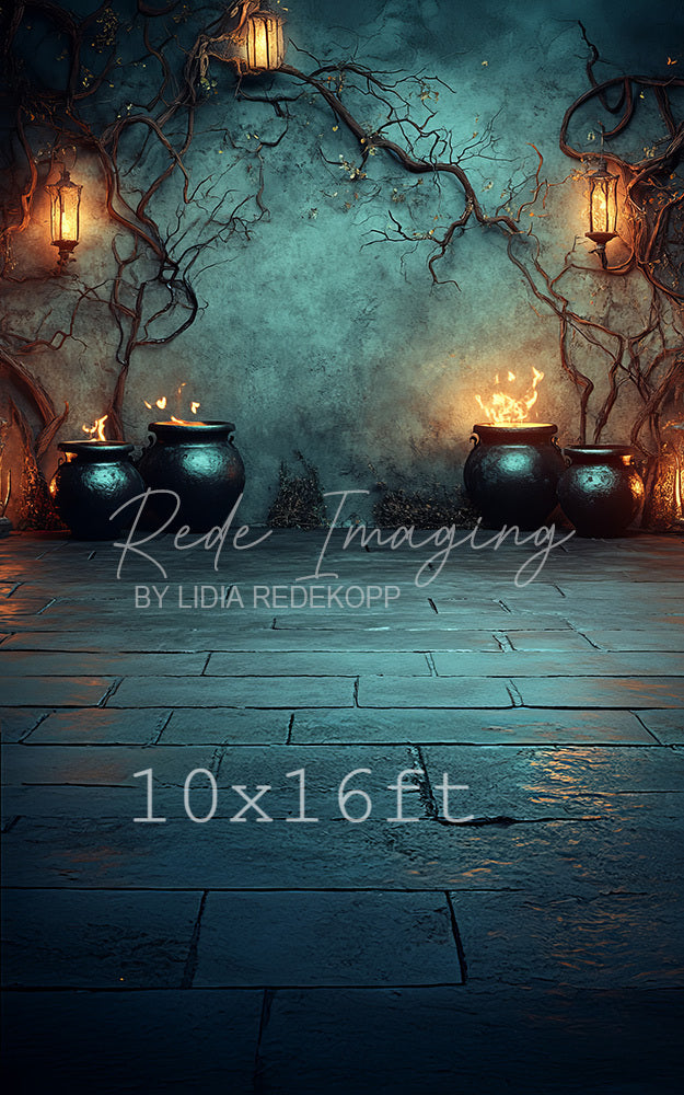Avezano Cauldron and Vine Halloween Photography Backdrop Designed By Lidia Redekopp