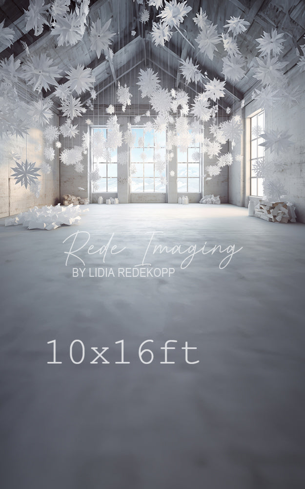Avezano Bright Snowflake Hanging Photography Backdrop Designed By Lidia Redekop