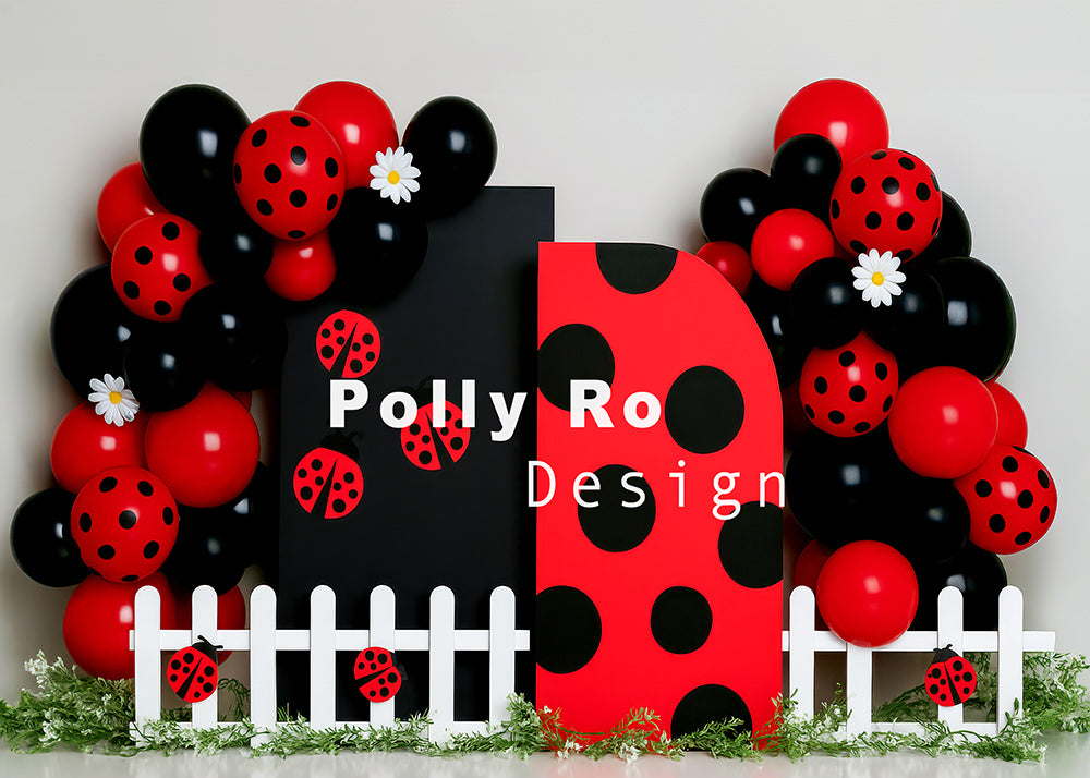 Avezano Ladybug Themed Photography Cakesmash Backdrop Designed By Polly Ro Design