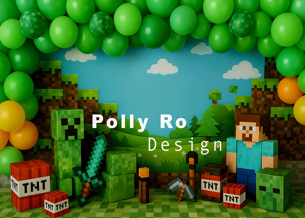 Avezano Minecraft Theme Backdrop Designed By Polly Ro Design