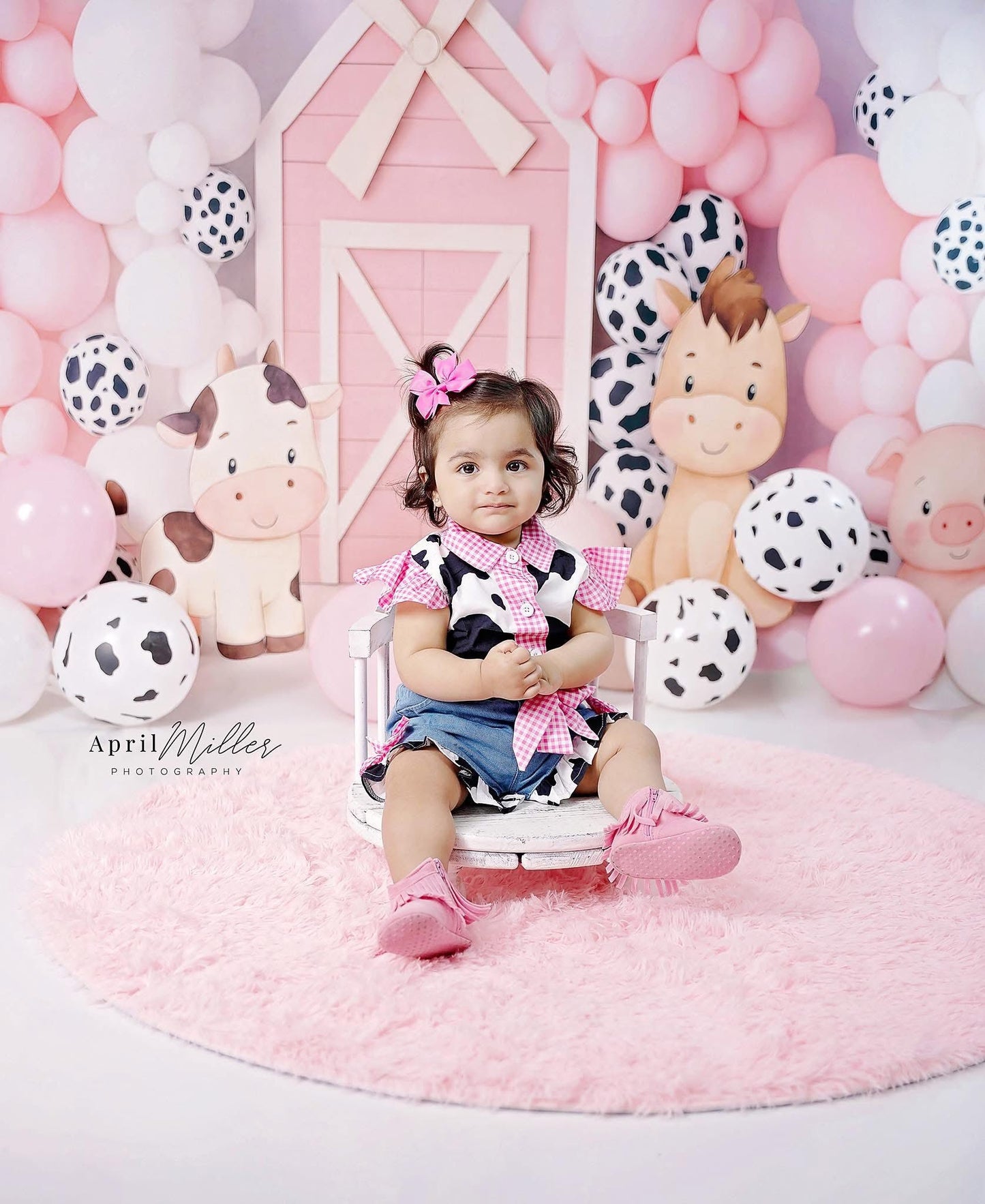 Avezano Pink Farm Birthday Backdrop Designed By Polly Ro Design