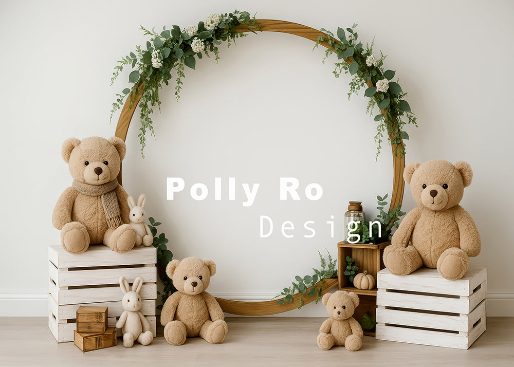 Avezano Teddy Bear and Floral Arch Backdrop Designed By Polly Ro Design