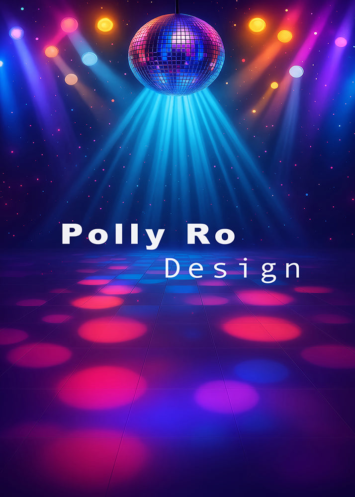Avezano Disco Ball and Stage Lights - themed Photography Backdrop Designed By Polly Ro Design