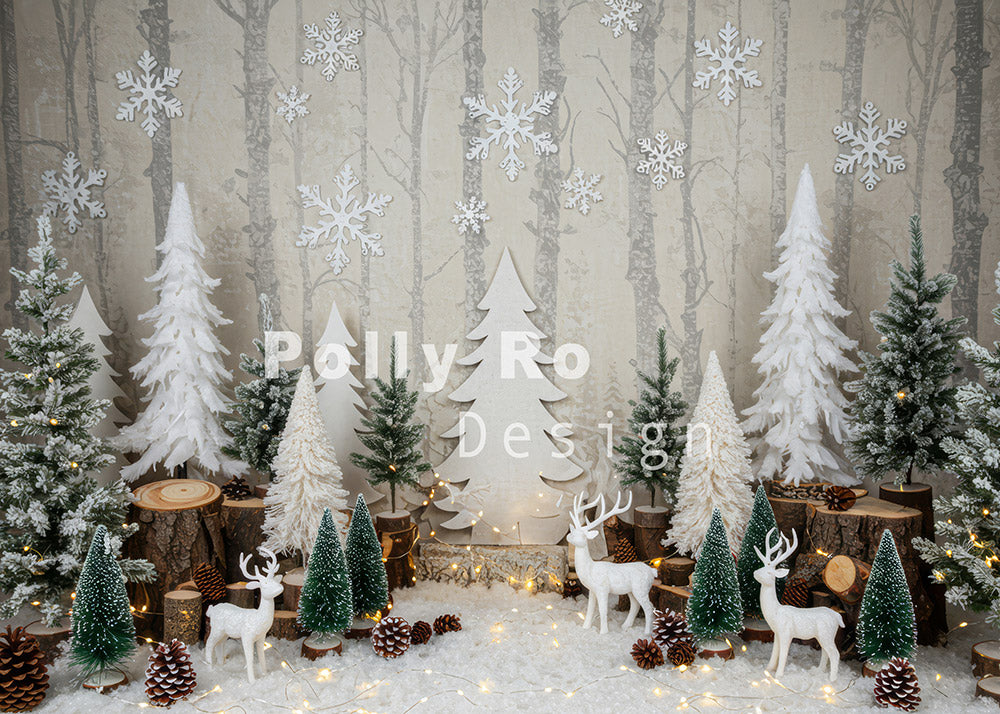 Avezano Snowy Forest Christmas Backdrop Designed By Polly Ro Design