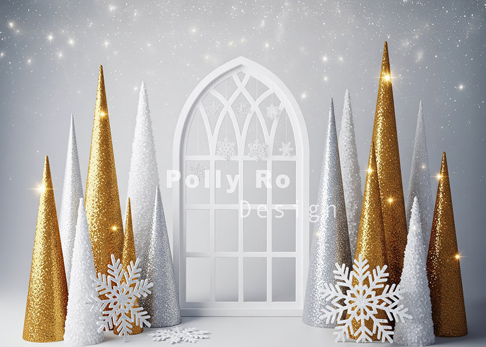 Avezano Glitter Christmas Tree Backdrop Designed By Polly Ro Design