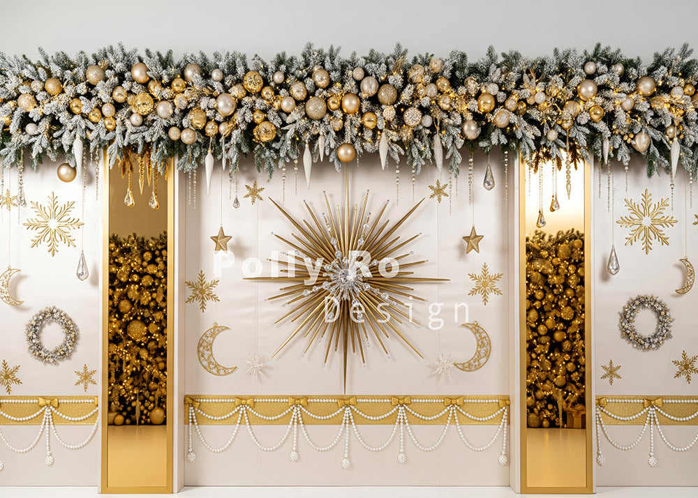 Avezano Golden Star Christmas Backdrop Designed By Polly Ro Design