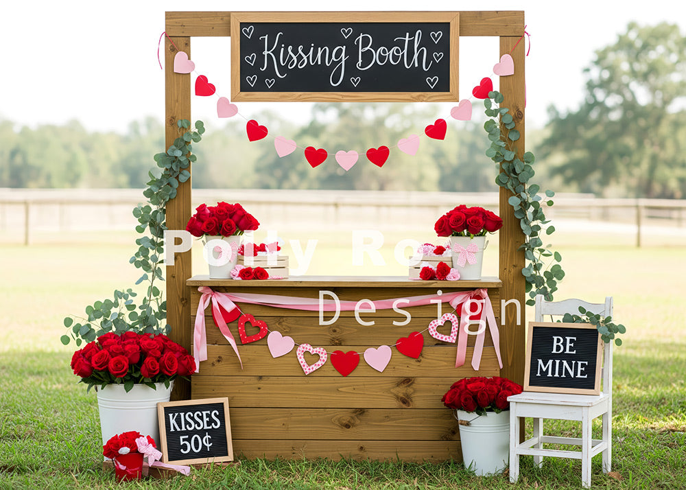 Avezano Valentine's Kissing Booth Backdrop Designed By Polly Ro Design
