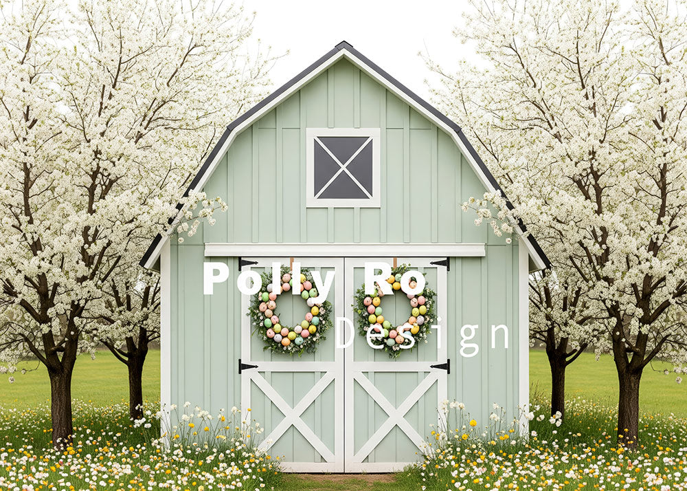 Toile de fond pour photographie de pailles et d'œufs de Pâques d'Avezano conçue par Polly Ro Design