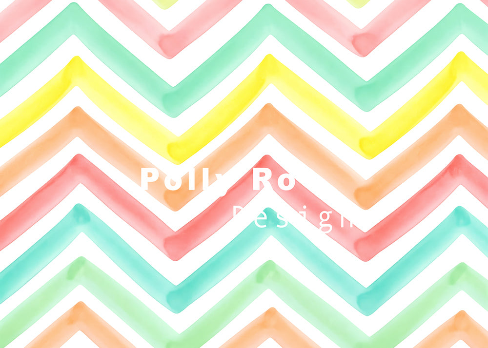 Avezano Rainbow Chevron Watercolor Photography Backdrop Designed By Polly Ro Design