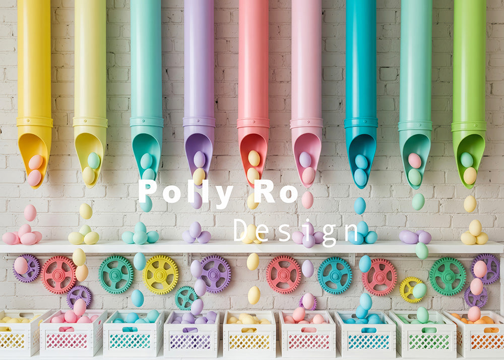 Avezano Easter Egg Pipeline Brick Wall Photography Backdrop Designed By Polly Ro Design