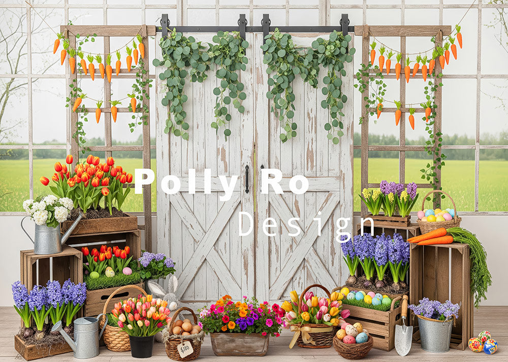 Toile de fond pour photographie de pailles et d'œufs de Pâques d'Avezano conçue par Polly Ro Design