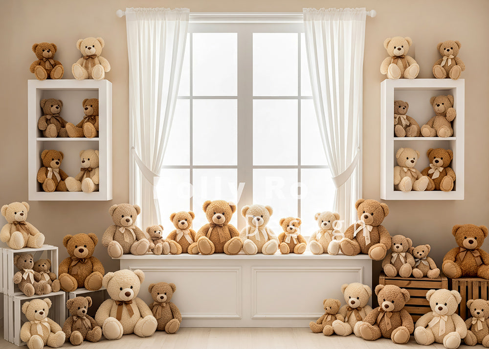 Avezano Teddy Bear Collection Nursery Window Backdrop Designed By Polly Ro Design