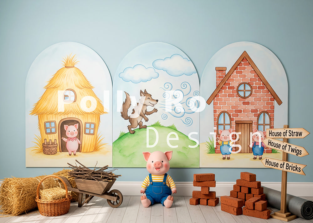 Avezano Three Little Pigs House Farm Photography Backdrop Designed By Polly Ro Design