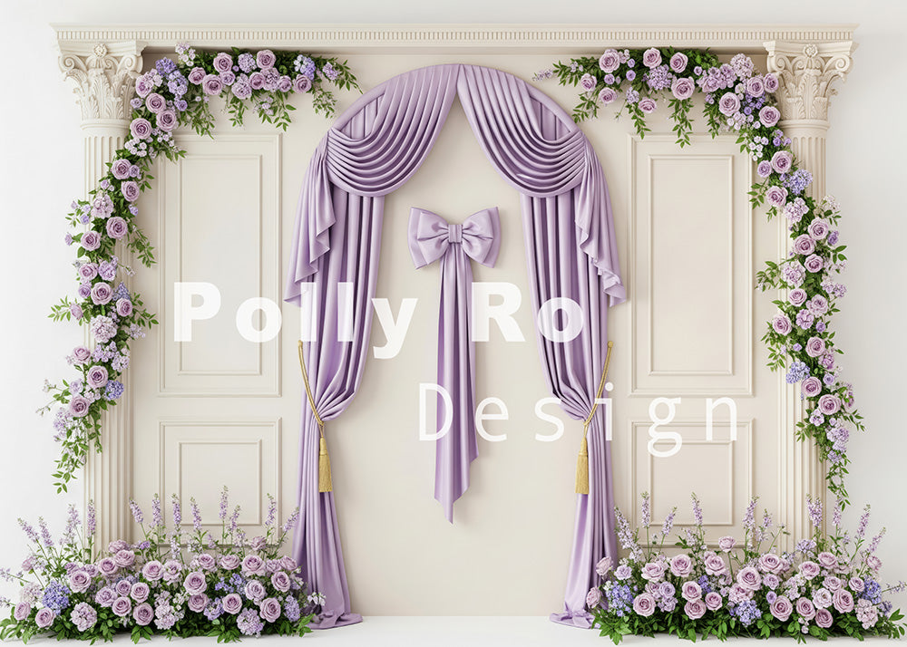 Toile de fond pour photographie de baiser de roses et de ballons de la Saint-Valentin d'Avezano conçue par Polly Ro Design