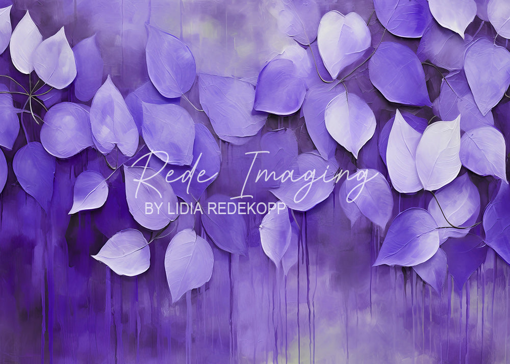 Avezano Purple Gradient Leaf Oil Painting Photography Backdrop Designed By Lidia Redekopp