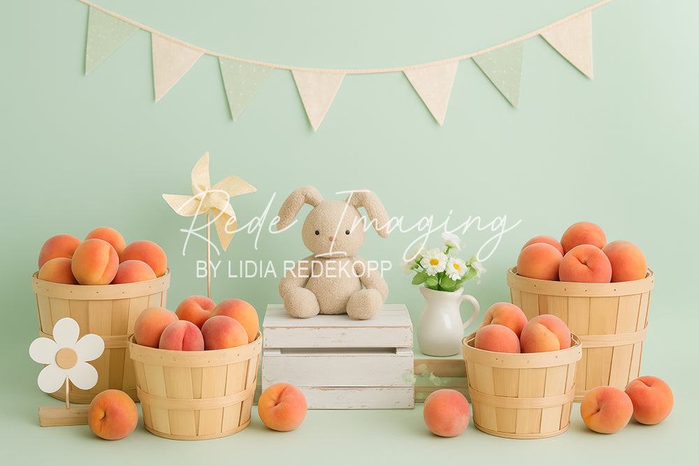 Avezano Peach and Bunny Doll Fresh Photography Backdrop Designed By Lidia Redekopp