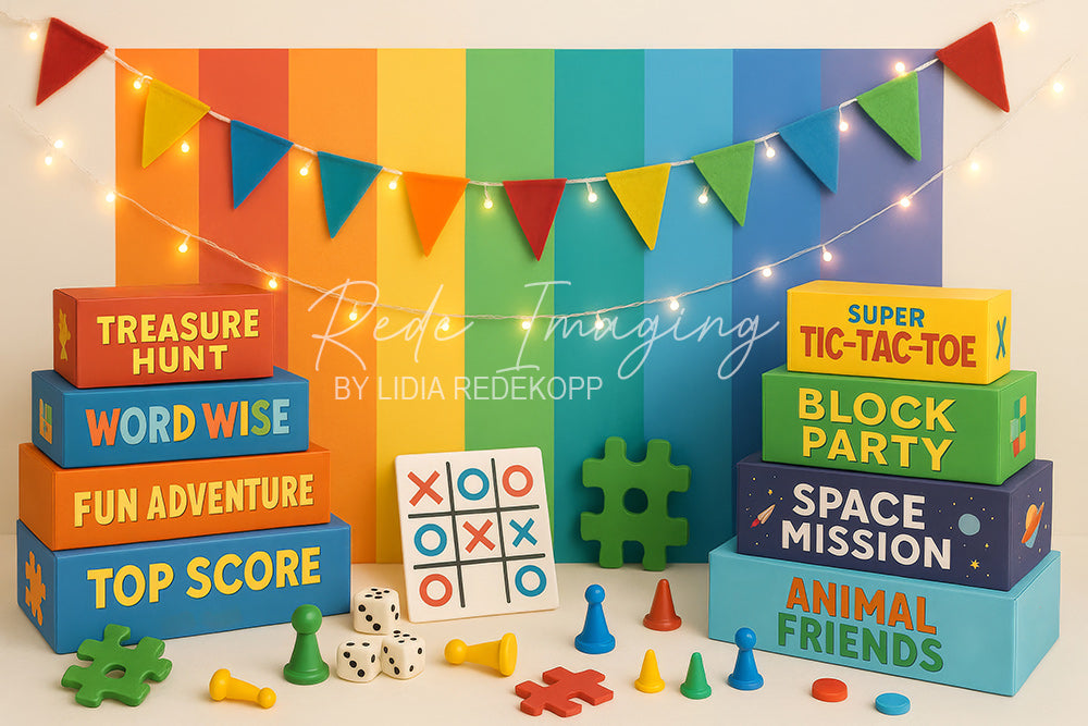 Avezano Rainbow Board Game Themed Photography Backdrop Designed By Lidia Redekopp