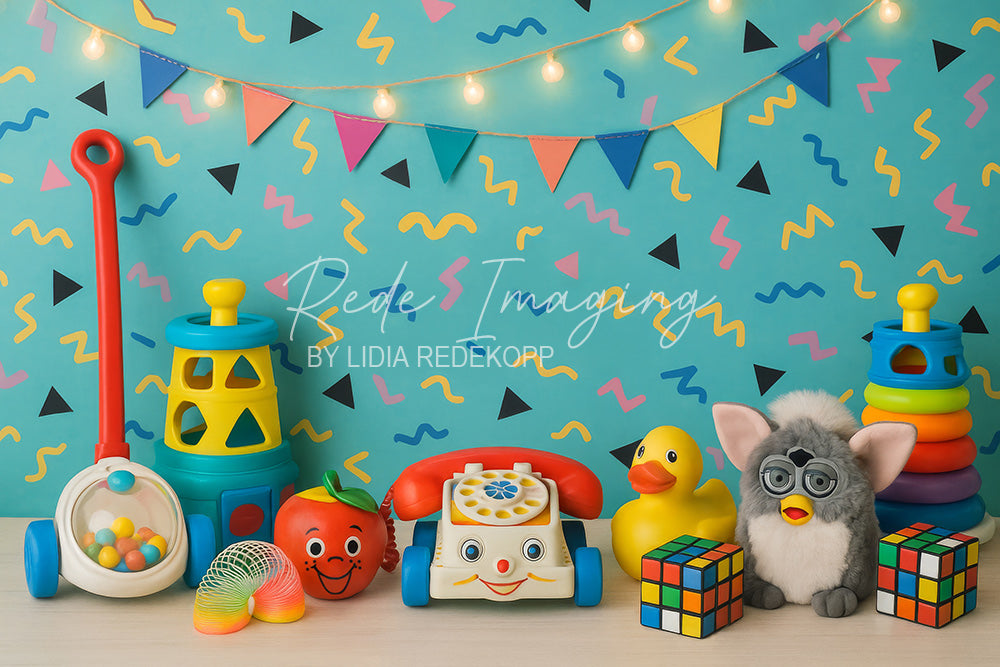 Avezano Retro Toys Photography Backdrop Designed By Lidia Redekopp