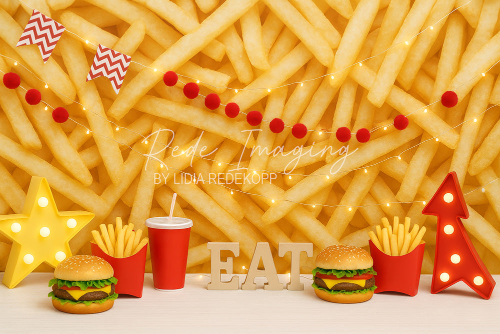 Avezano French Fries and Burger Fast Food Photography Backdrop Designed By Lidia Redekopp