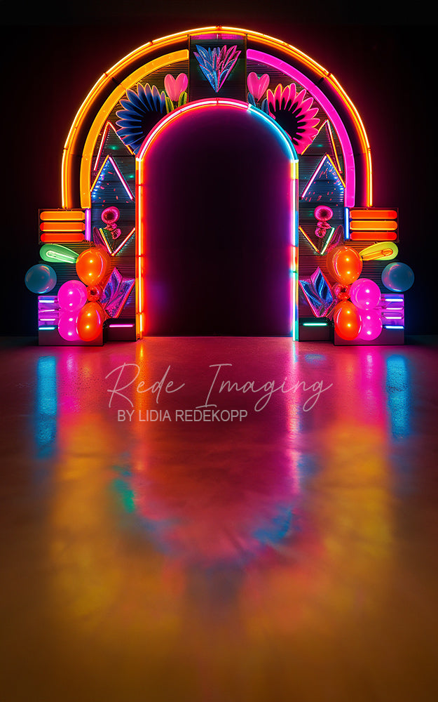 Avezano Neon Art Deco Arch Photography Backdrop Designed By Lidia Redekopp