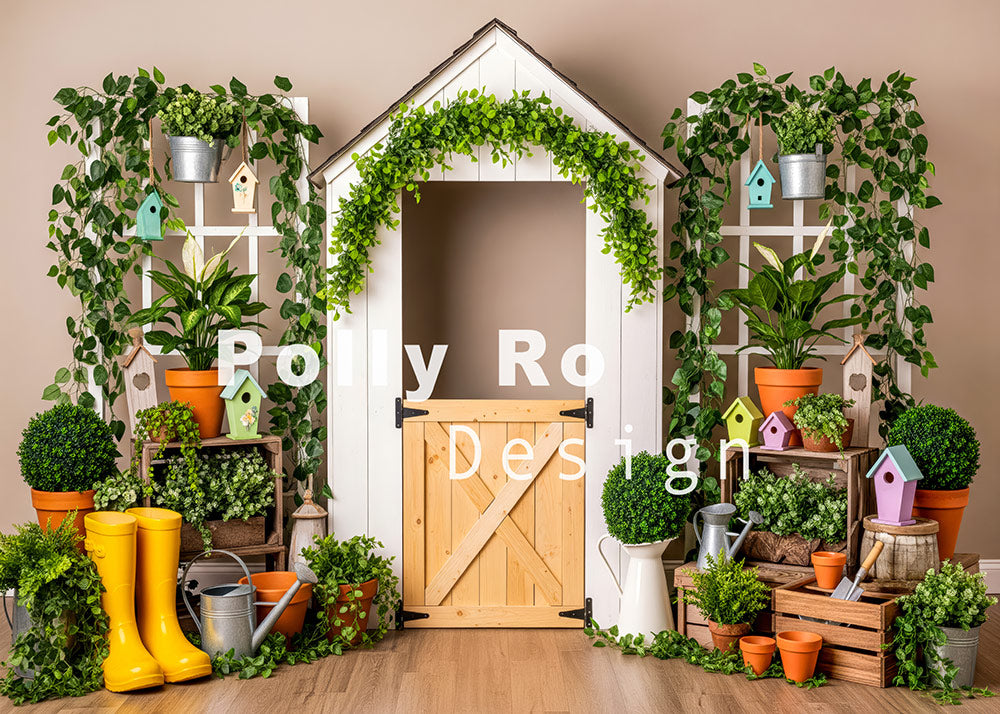 Avezano Greenery Cottage Gardening Photography Backdrop Designed By Polly Ro Design