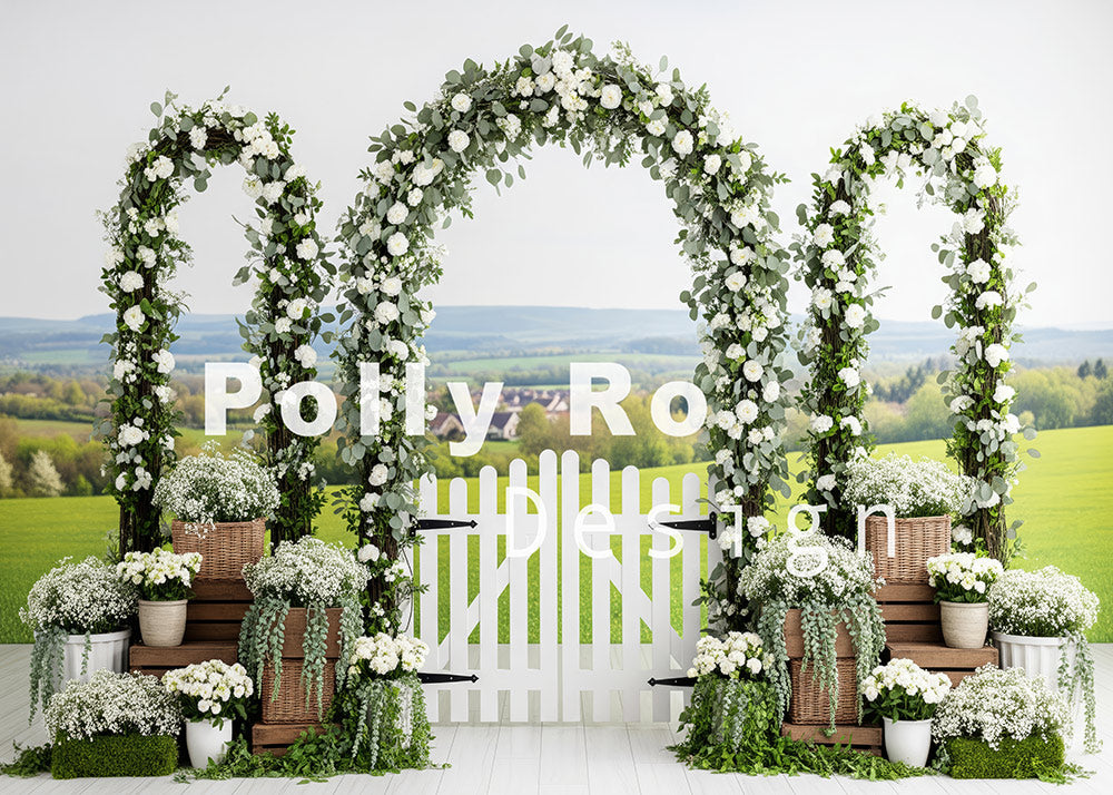 Toile de fond pour photographie de baiser de roses et de ballons de la Saint-Valentin d'Avezano conçue par Polly Ro Design