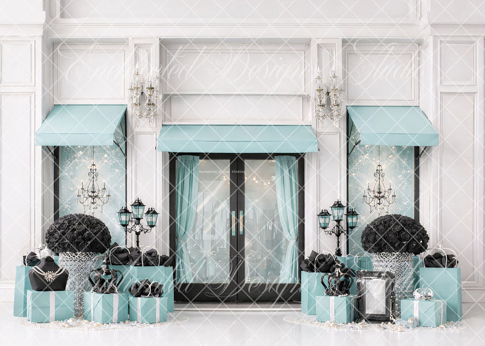Avezano Tiffany Blue Boutique Backdrop Designed By Enchanted Design Studio