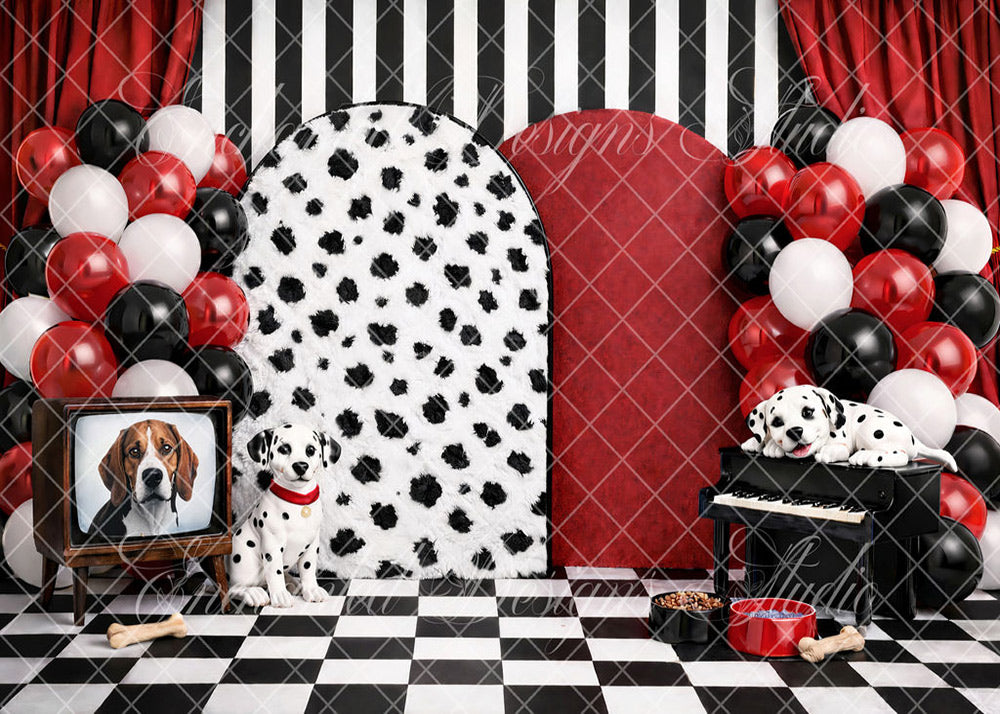 Avezano Dalmatian Balloon Arch Backdrop Designed By Enchanted Design Studio