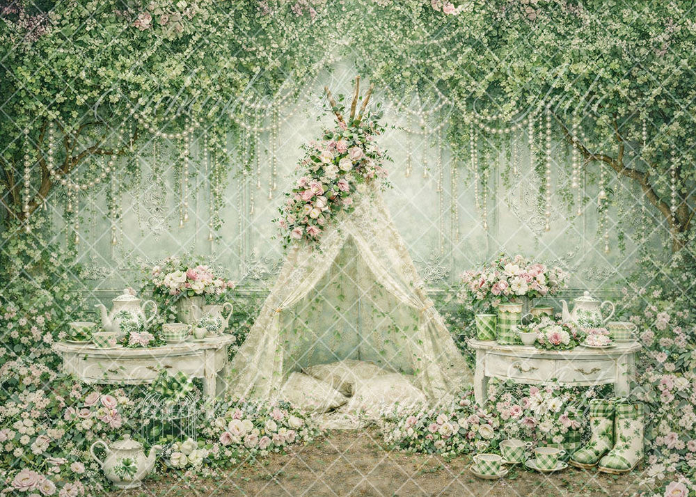 Avezano Spring Floral Teepee Backdrop Designed By Enchanted Design Studio