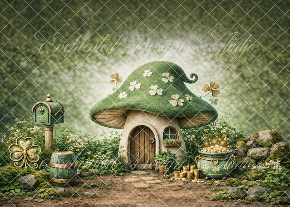 Avezano St. Patrick's Mushroom House Backdrop Designed By Enchanted Design Studio