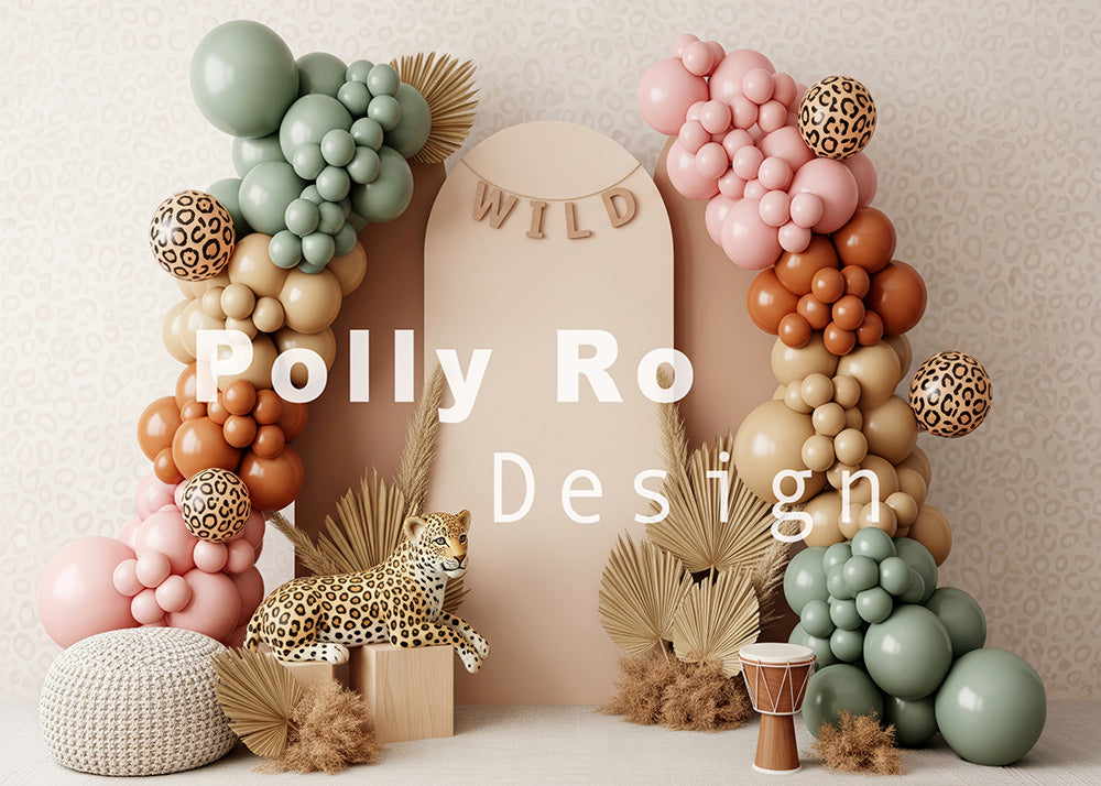 Toile de fond pour photographie de baiser de roses et de ballons de la Saint-Valentin d'Avezano conçue par Polly Ro Design