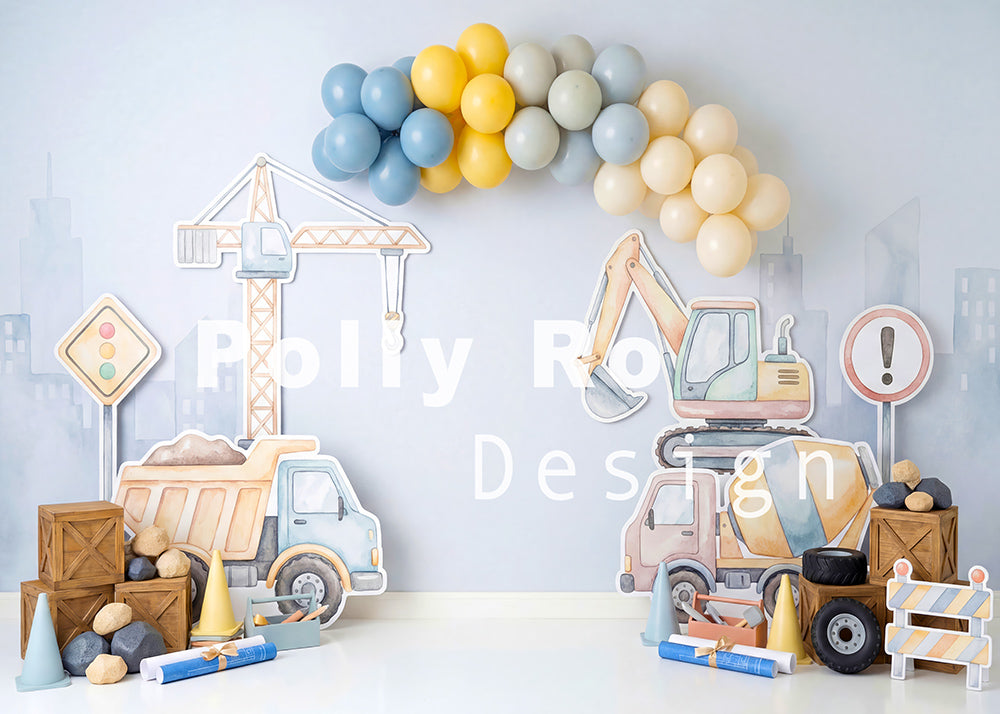 Toile de fond pour photographie de baiser de roses et de ballons de la Saint-Valentin d'Avezano conçue par Polly Ro Design