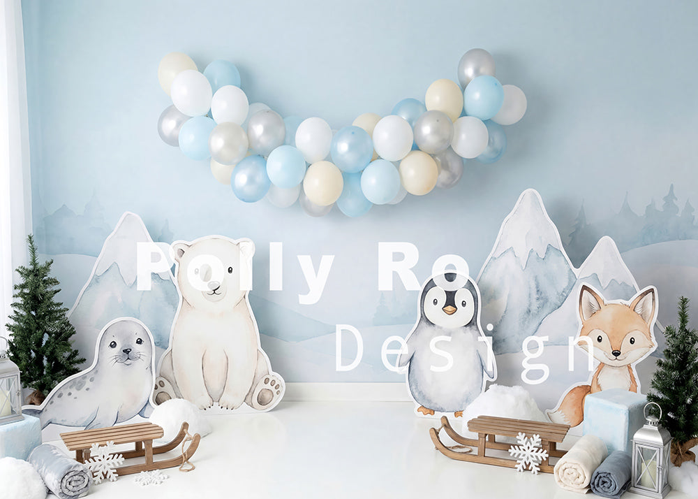 Toile de fond pour photographie de baiser de roses et de ballons de la Saint-Valentin d'Avezano conçue par Polly Ro Design