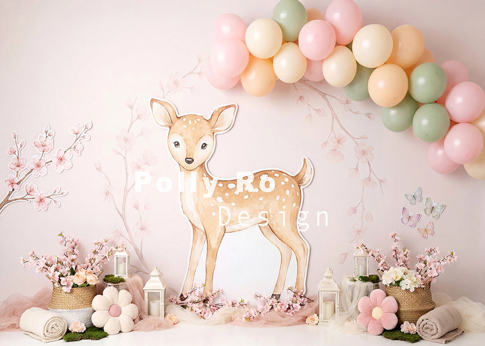 Toile de fond pour photographie de baiser de roses et de ballons de la Saint-Valentin d'Avezano conçue par Polly Ro Design