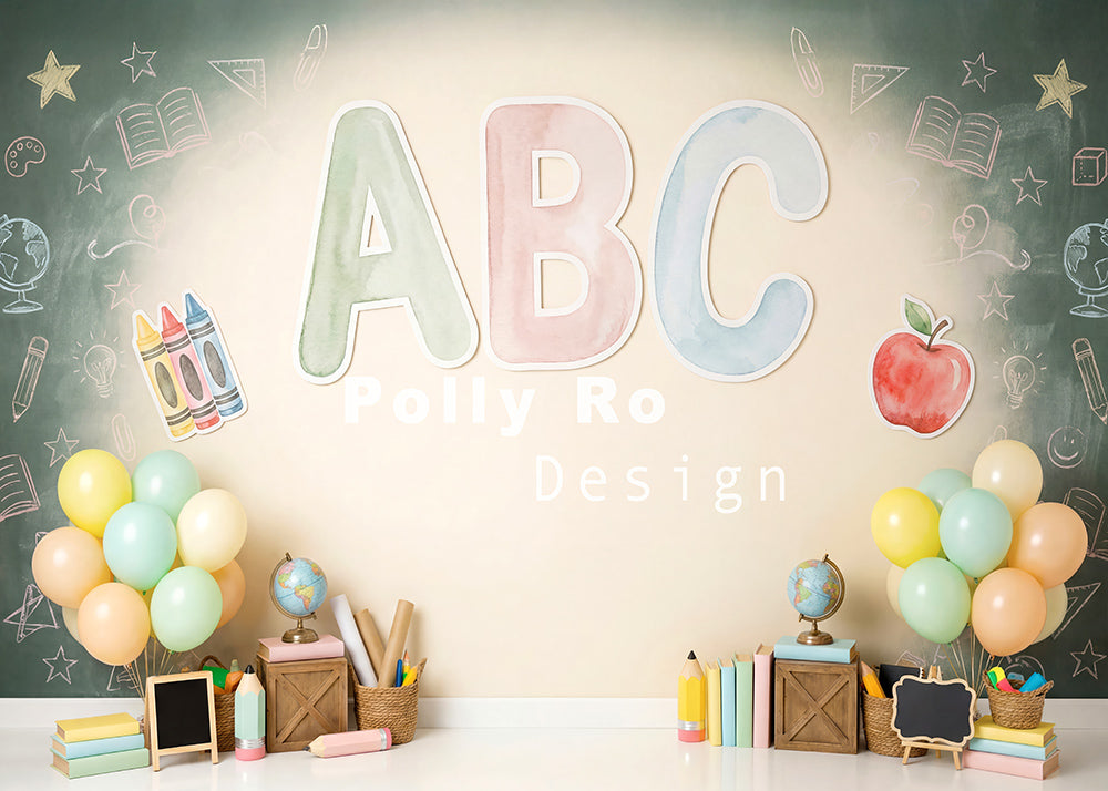 Toile de fond pour photographie de baiser de roses et de ballons de la Saint-Valentin d'Avezano conçue par Polly Ro Design