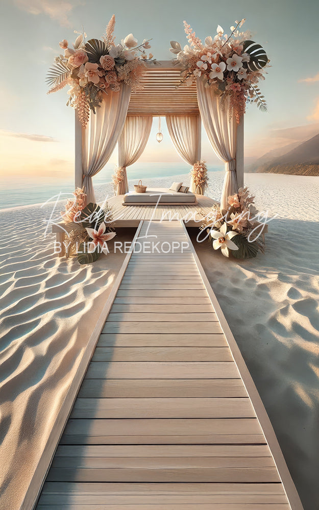 Avezano Tropical Floral Beach Tapestry Photography Backdrop Designed By Lidia Redekopp