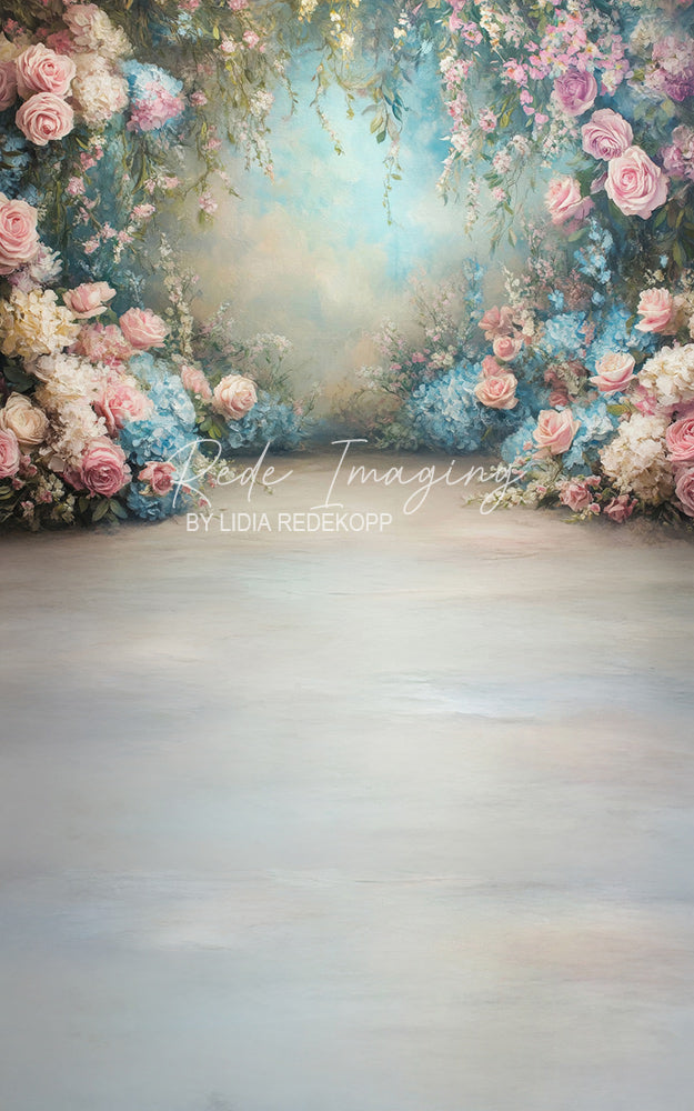 Avezano Pink Rose Floral Archway Photography Backdrop Designed By Lidia Redekopp