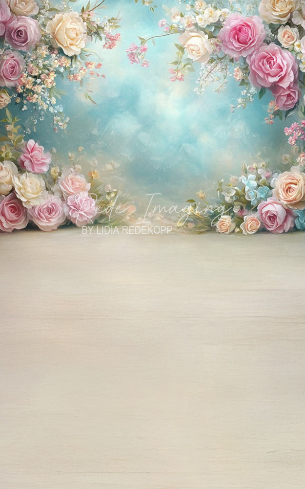 Avezano Pastel Pink Rose Garden Photography Backdrop Designed By Lidia Redekopp