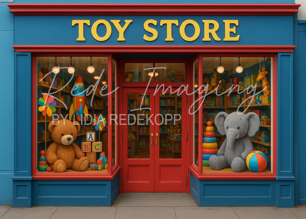 Avezano Vintage Toy Store Window Photography Backdrop Designed By Lidia Redekopp