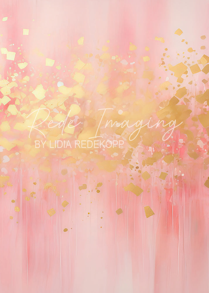 Avezano Pink Gold Confetti Gradient Abstract Photography Backdrop Designed By Lidia Redekopp