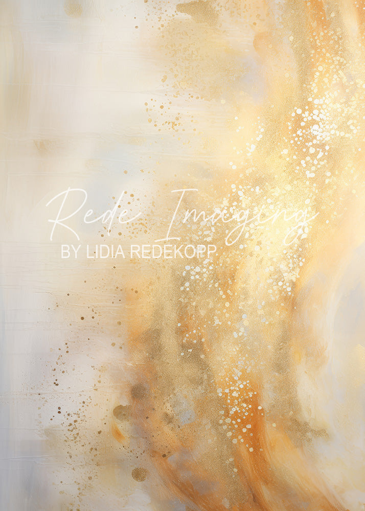Avezano Beige Gold Glitter Abstract Watercolor Photography Backdrop Designed By Lidia Redekopp